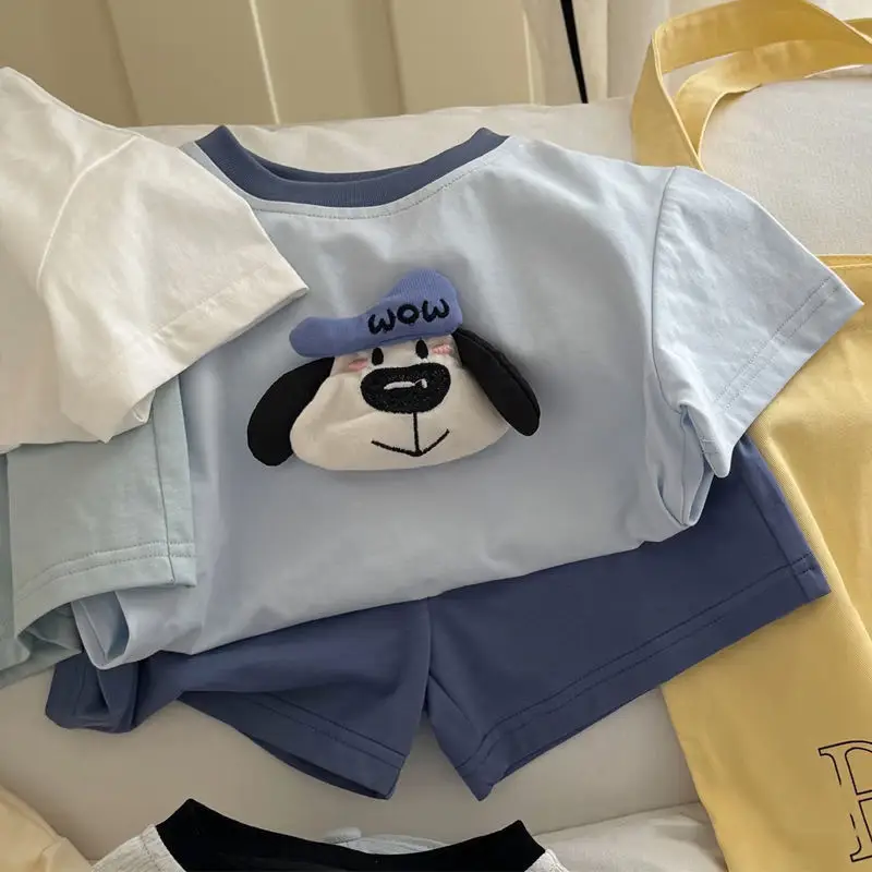 Kids Korean Cartoon Cotton T-Shirts Summer Wear - Image 3