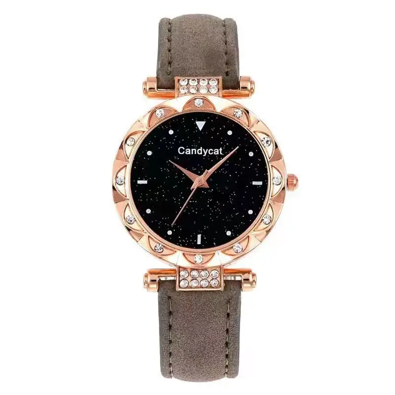 Candycat Starry Sky Rose Gold Watch Black Strap - Image 27