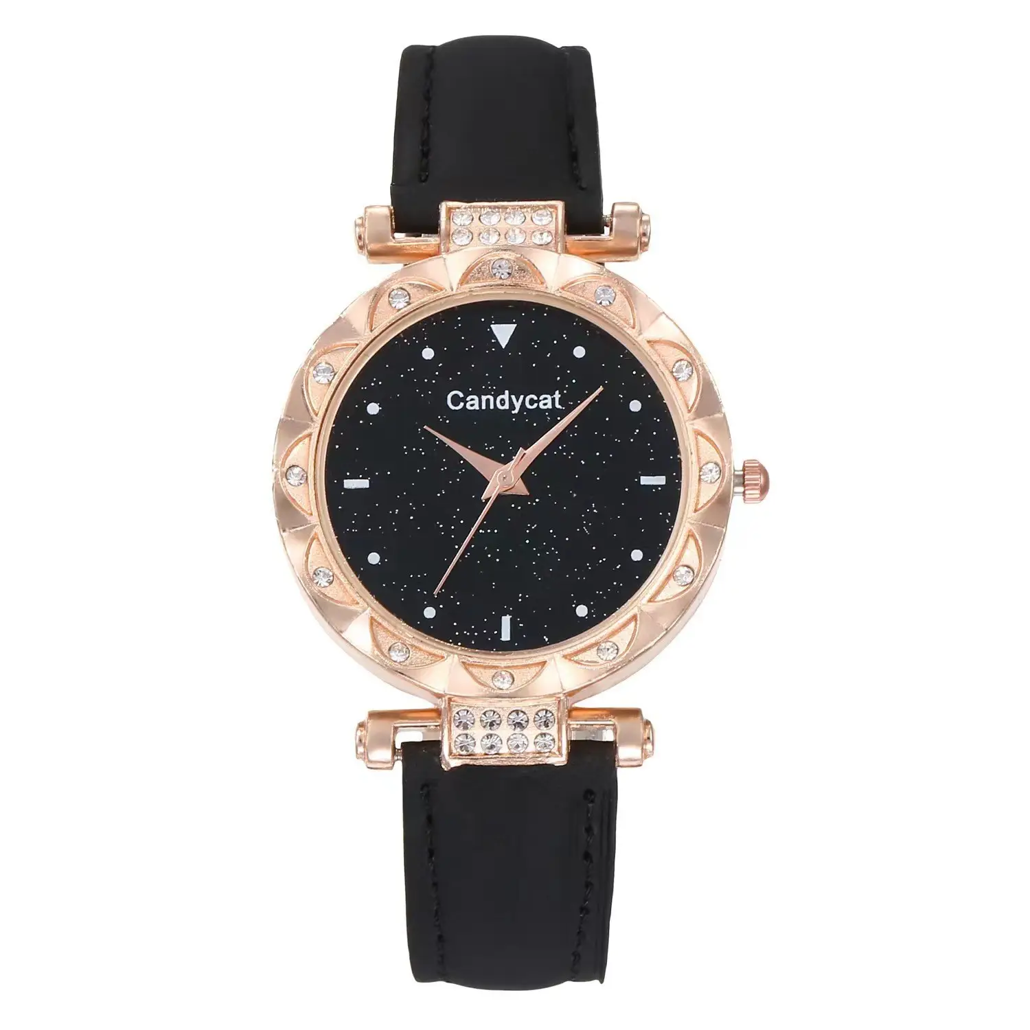 Candycat Starry Sky Rose Gold Watch Black Strap - Image 28