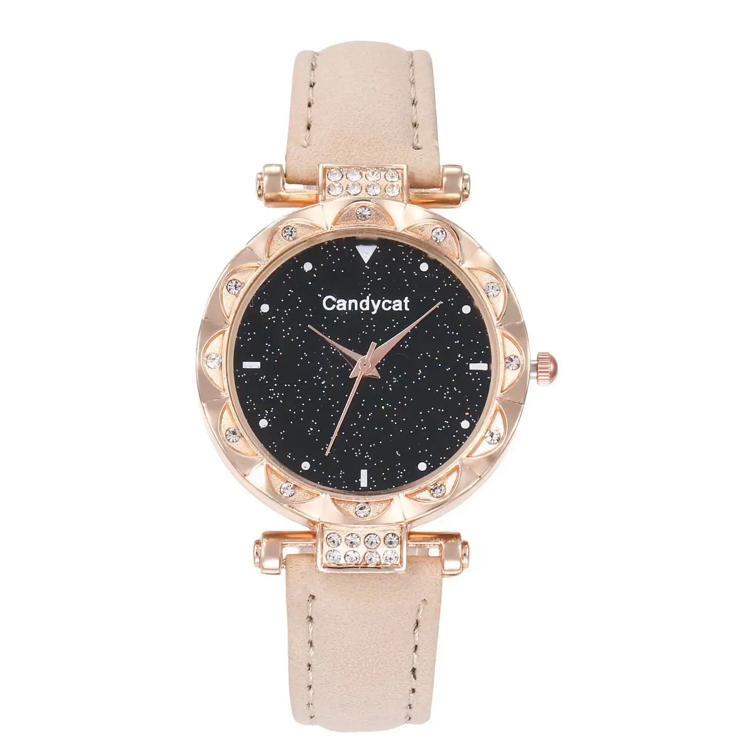 Candycat Starry Sky Rose Gold Watch Black Strap — feature 3