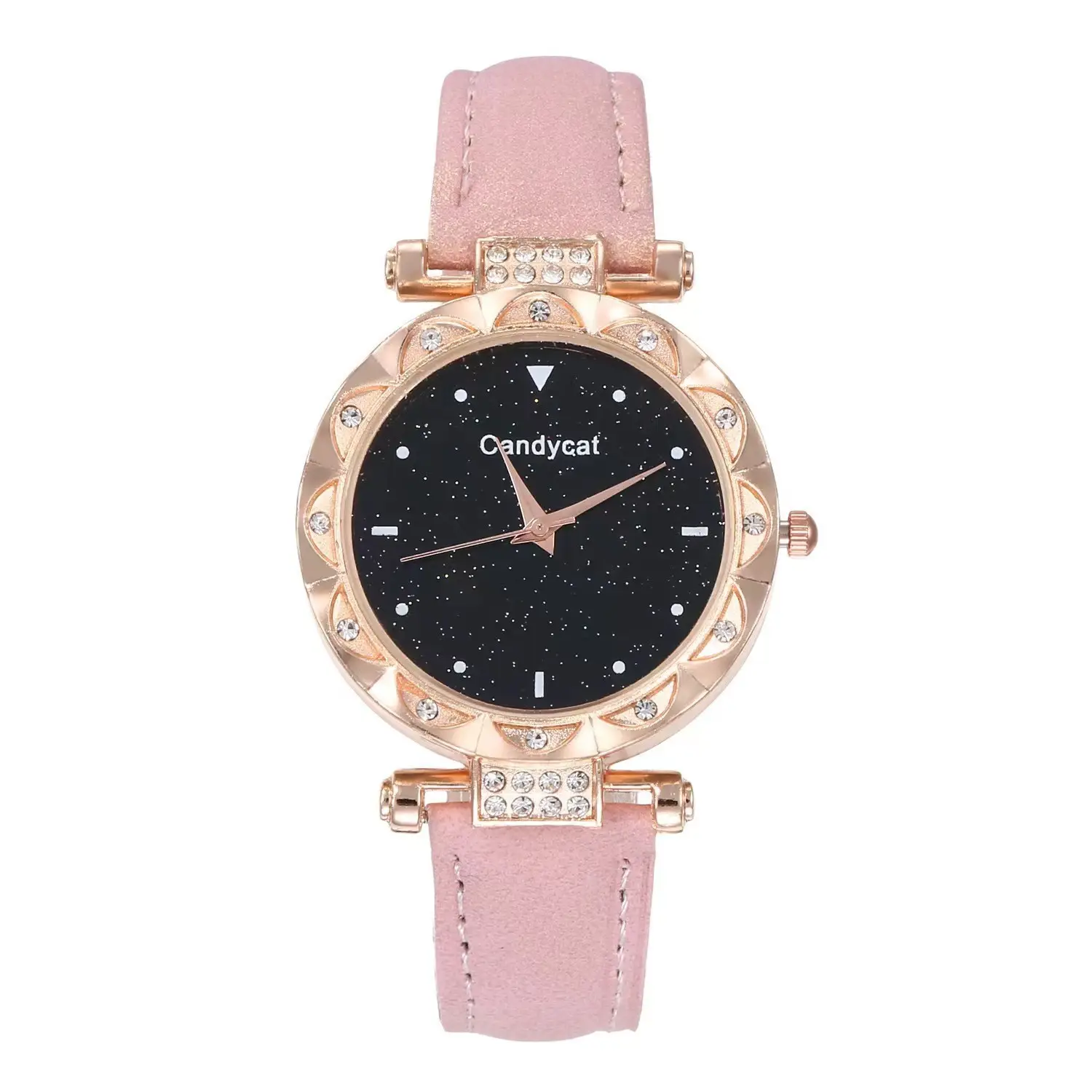 Candycat Starry Sky Rose Gold Watch Black Strap — feature 4