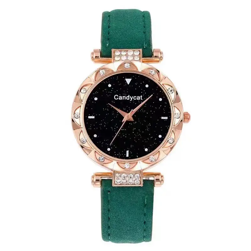Candycat Starry Sky Rose Gold Watch Black Strap — feature 6