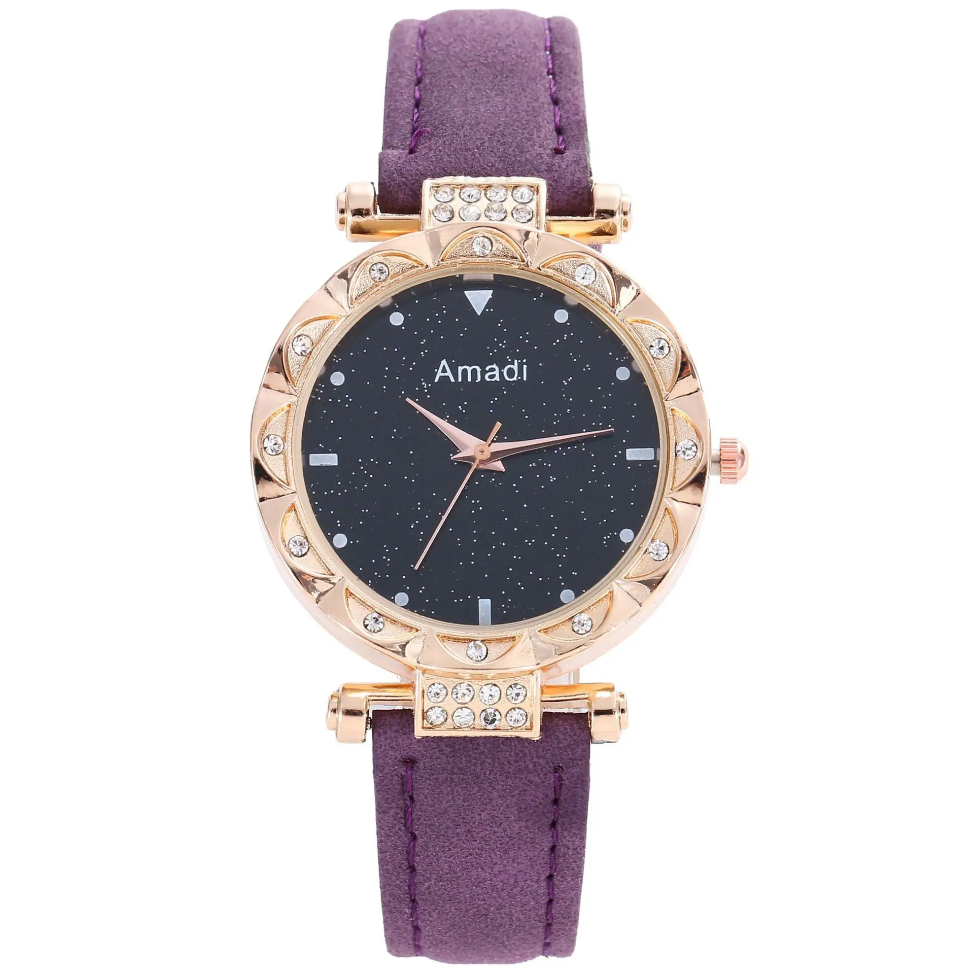 Candycat Starry Sky Rose Gold Watch Black Strap - Image 7