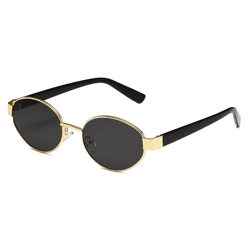 New Fashion Metal Oval Sunglasses for Women