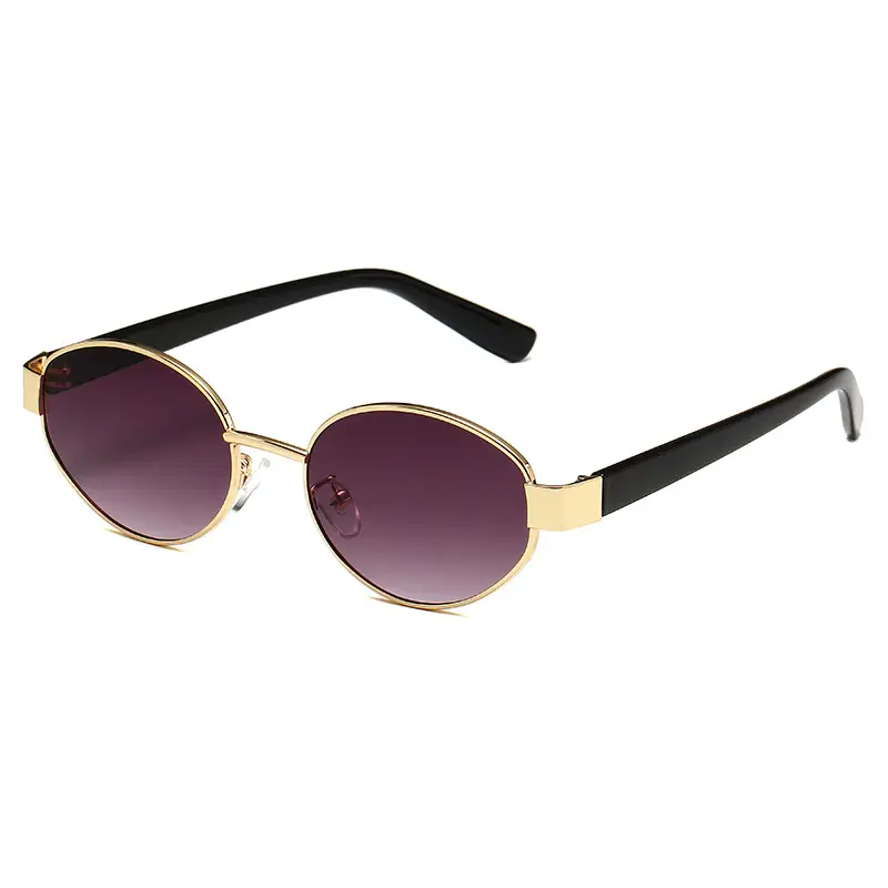 New Fashion Metal Oval Sunglasses for Women - Image 2