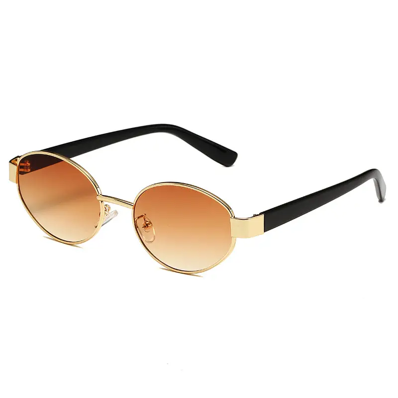 New Fashion Metal Oval Sunglasses for Women - Image 3