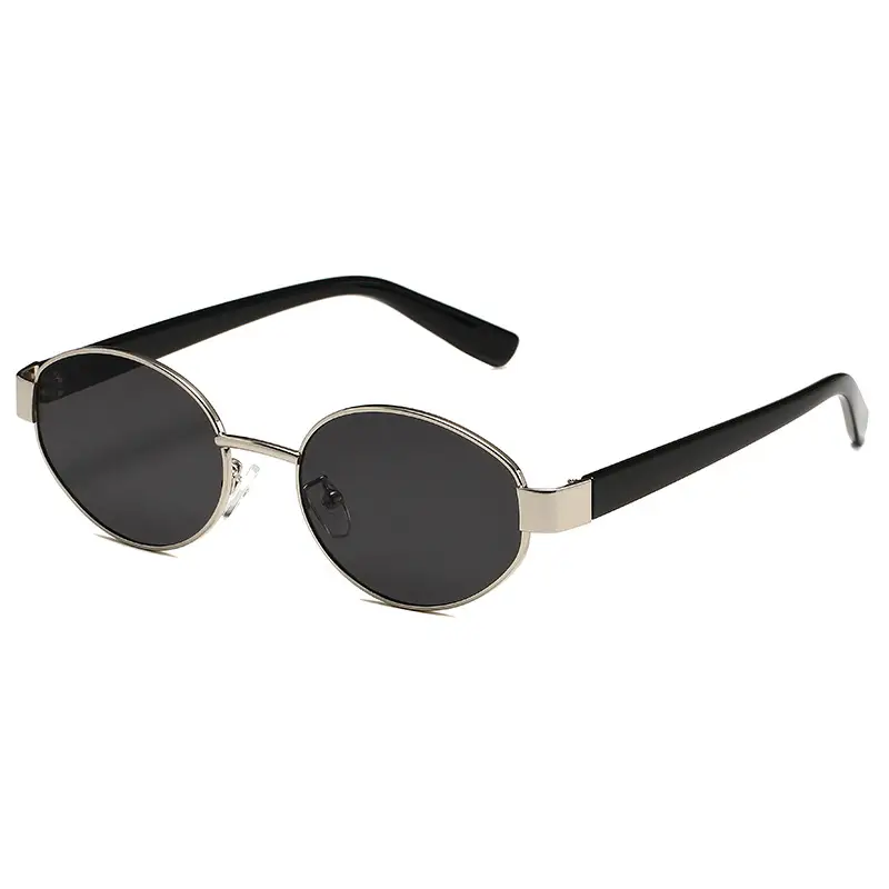 New Fashion Metal Oval Sunglasses for Women - Image 5