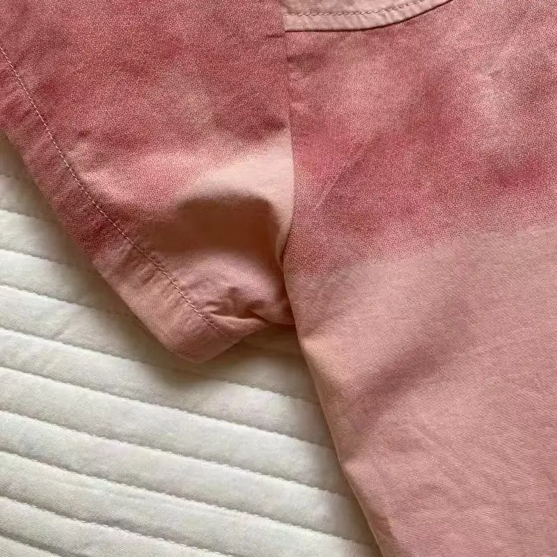 Pink Tie-Dye Elastic Cotton Boys Shirt Short Sleeve Summer — feature 3