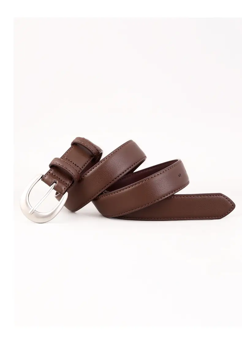 Cowhide Belt with Antique Silver Buckle for Women — feature 11