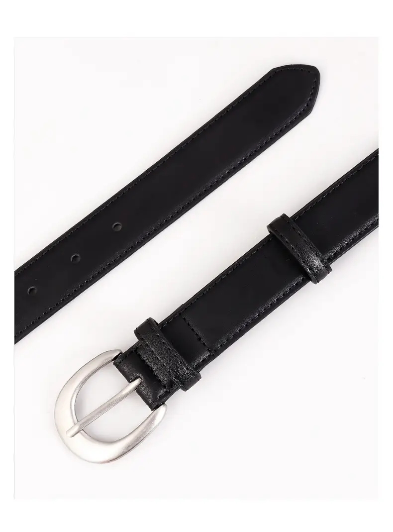 Cowhide Belt with Antique Silver Buckle for Women — feature 13