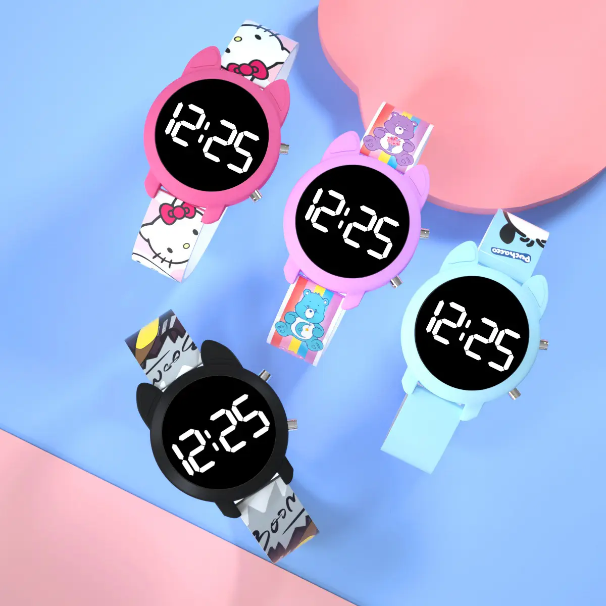 Cute Cat Head Digital Watch for Girls Boys Pink - Image 13