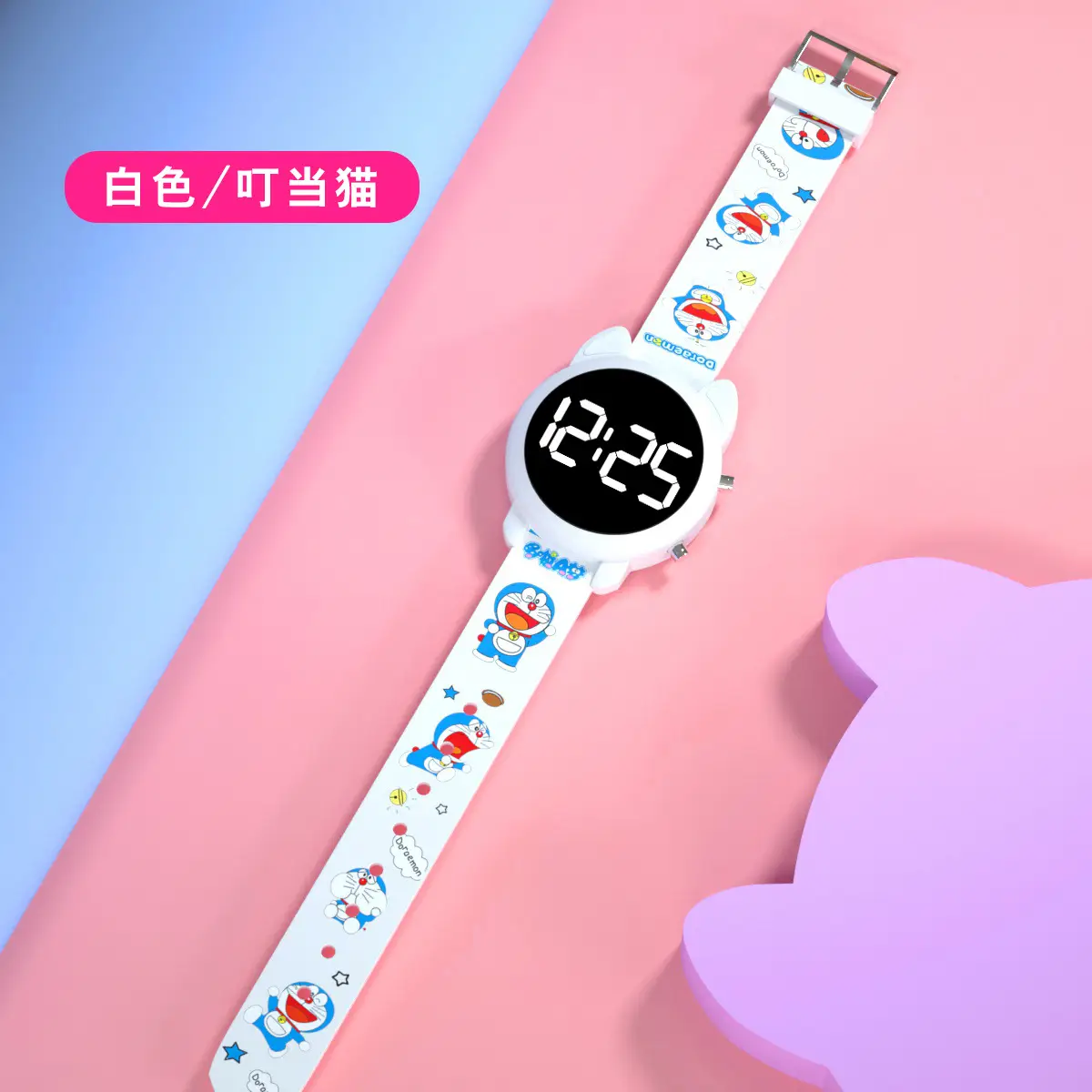 Cute Cat Head Digital Watch for Girls Boys Pink - Image 4