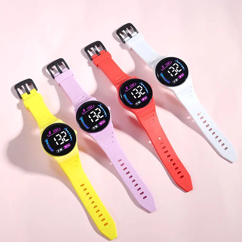 LED Sports Watch for Men Women Black Orange White - Image 9
