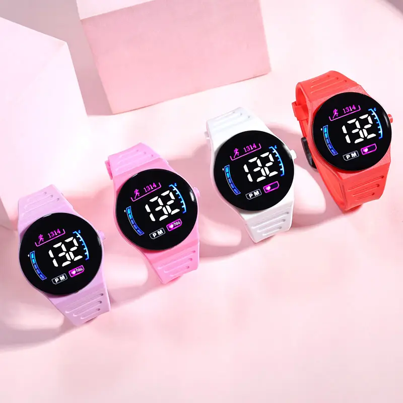 LED Sports Watch for Men Women Black Orange White — feature 1