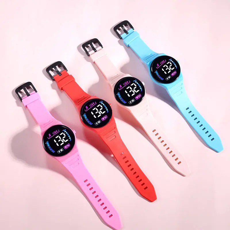 LED Sports Watch for Men Women Black Orange White — feature 4