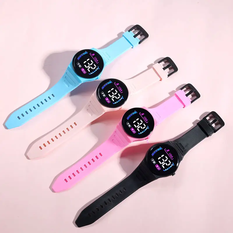 LED Sports Watch for Men Women Black Orange White — feature 5