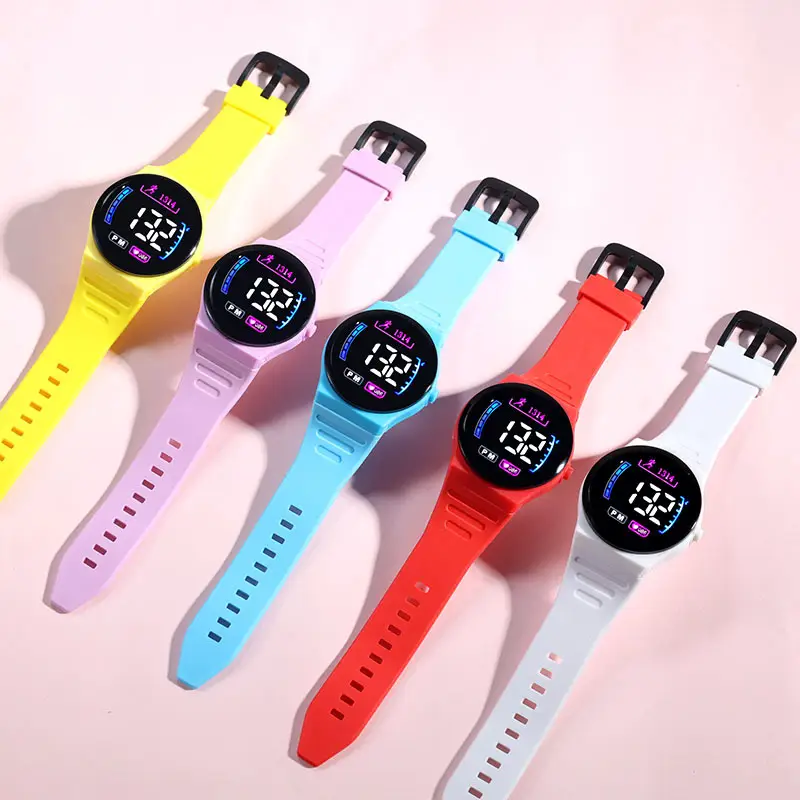 LED Sports Watch for Men Women Black Orange White — feature 6
