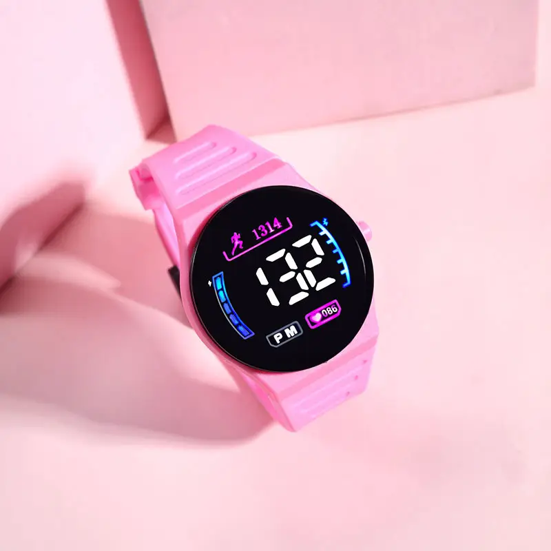 LED Sports Watch for Men Women Black Orange White - Image 3