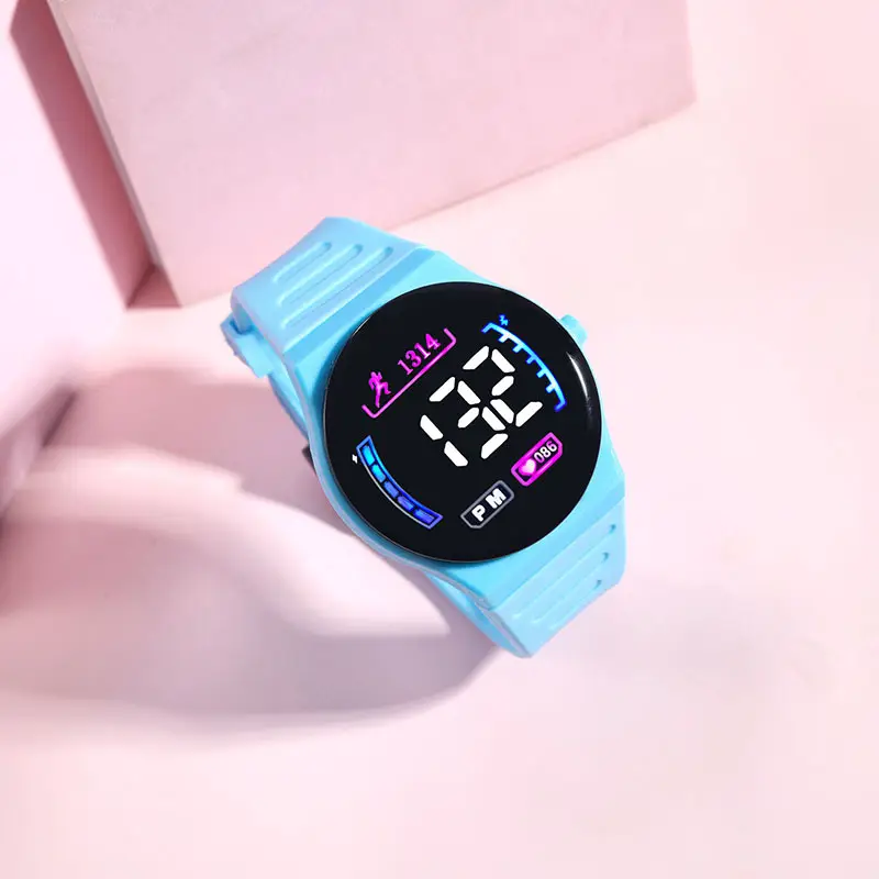 LED Sports Watch for Men Women Black Orange White - Image 4