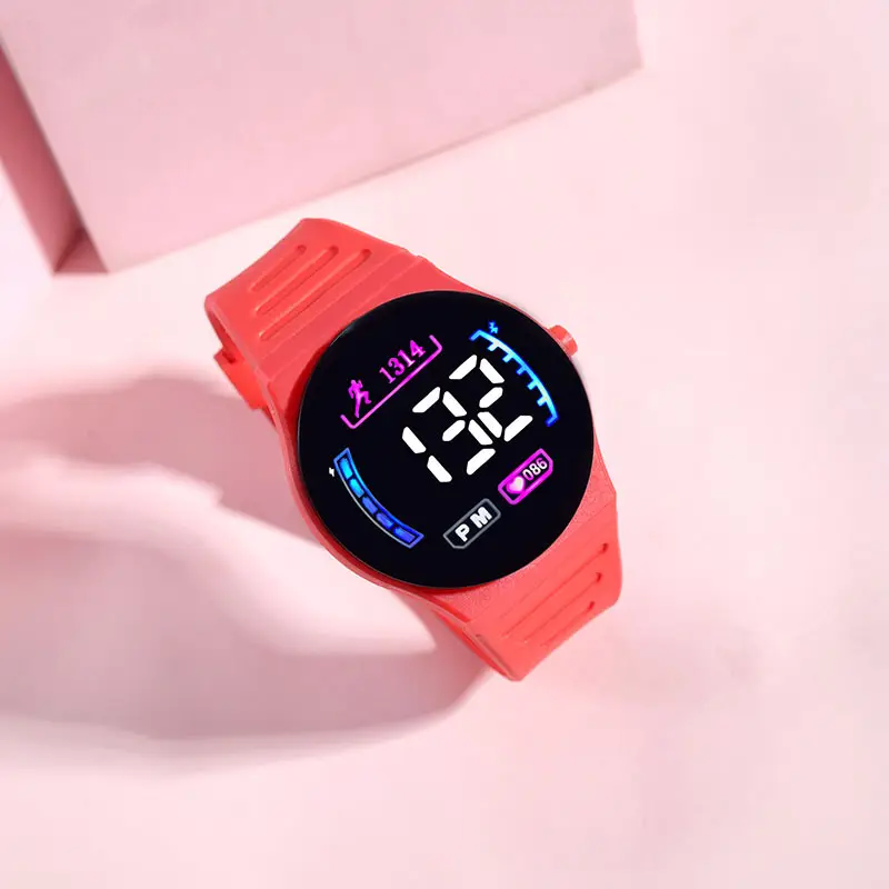 LED Sports Watch for Men Women Black Orange White - Image 5