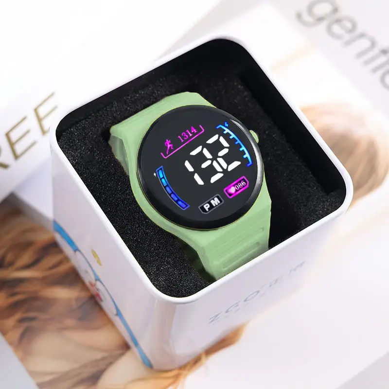 LED Sports Watch for Men Women Black Orange White - Image 7