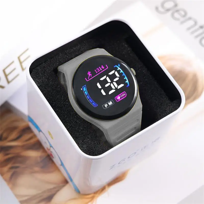 LED Sports Watch for Men Women Black Orange White - Image 8