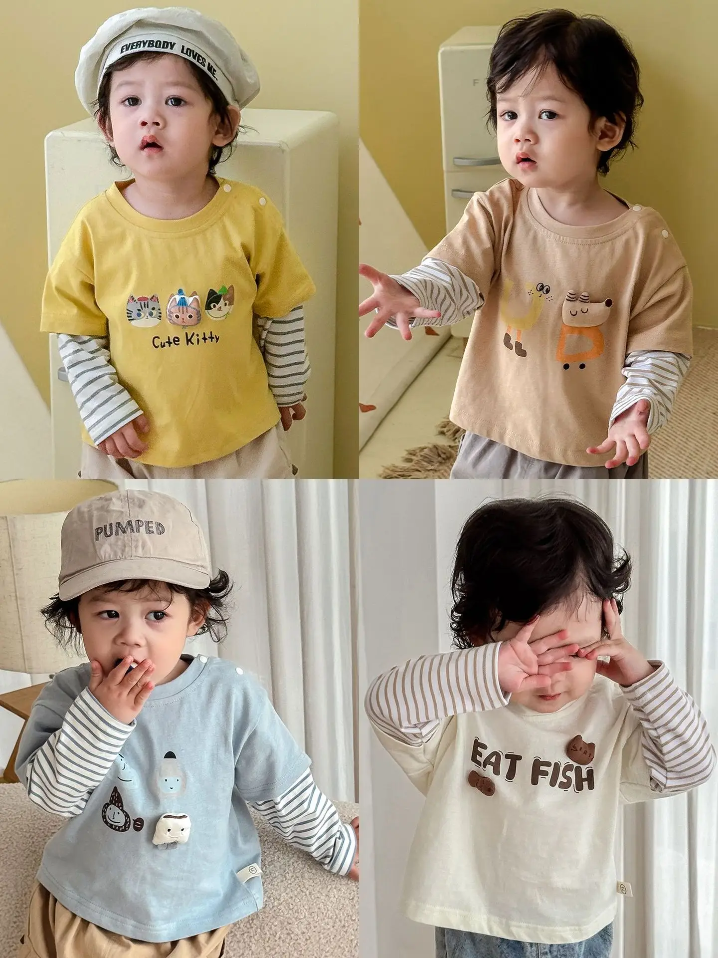 Children's Cartoon Two-Piece T-Shirts Set Autumn Boys - Image 8