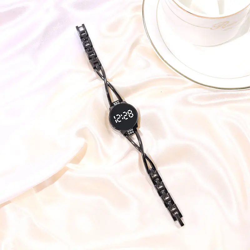 Women's Touch Digital Watch with Diamond Studs - Image 3