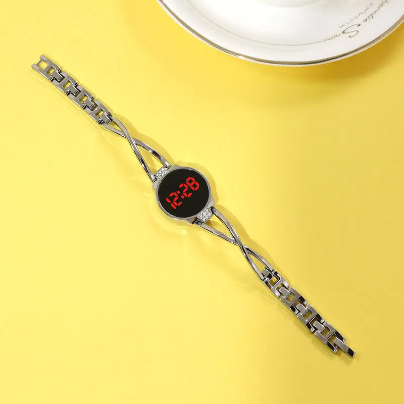 Women's Touch Digital Watch with Diamond Studs - Image 4