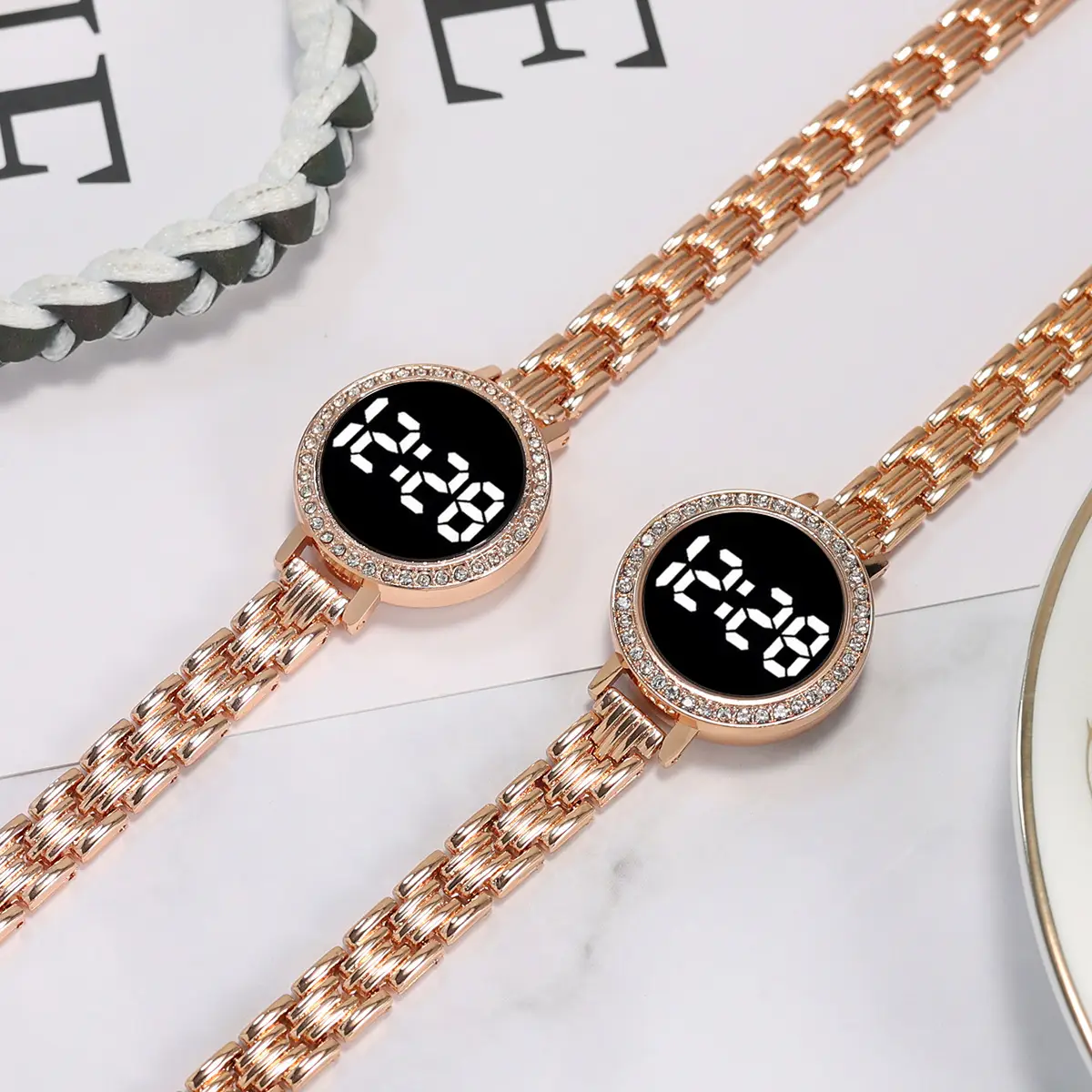 New Women's Black LED Digital Chain Watch - Image 5