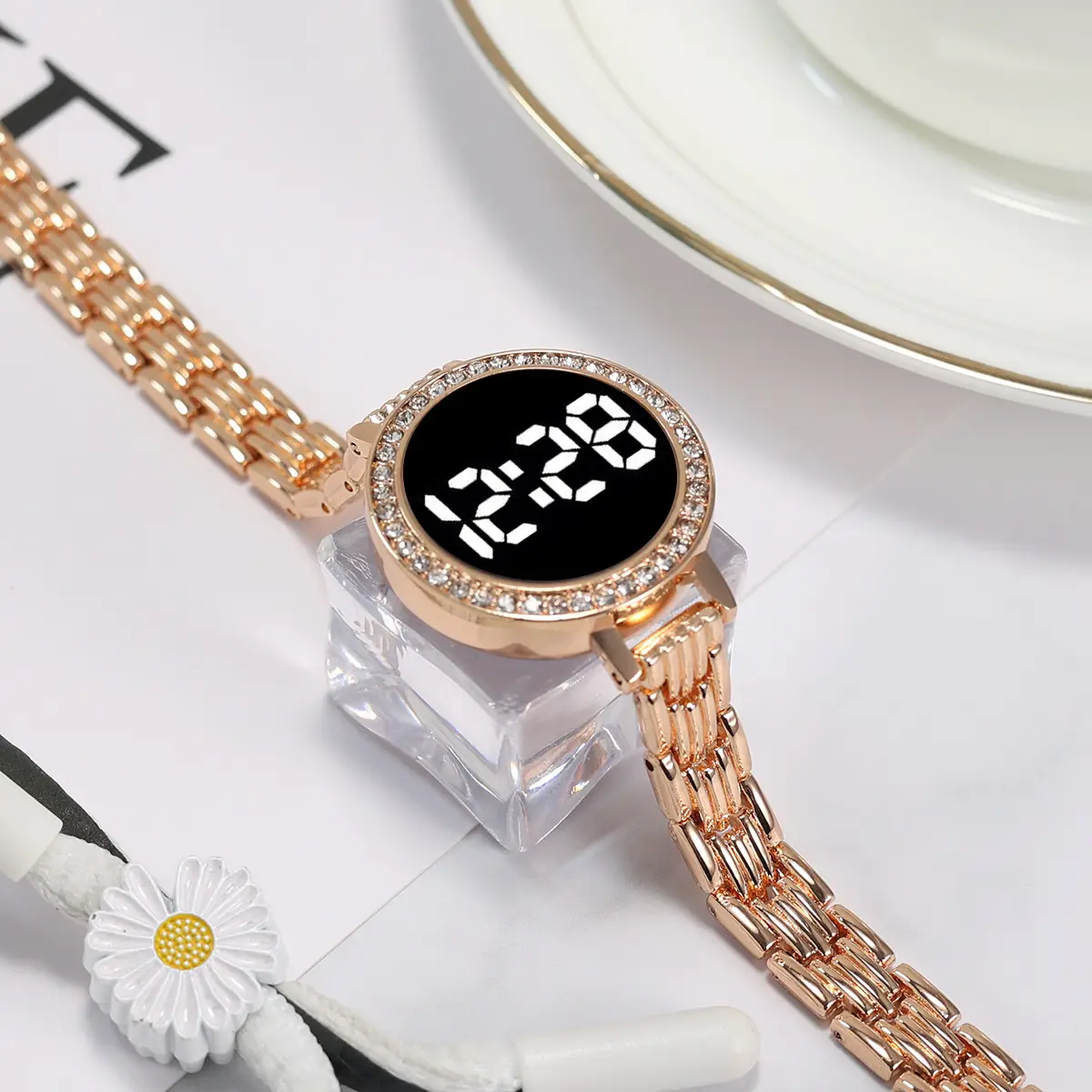 New Women's Black LED Digital Chain Watch - Image 6