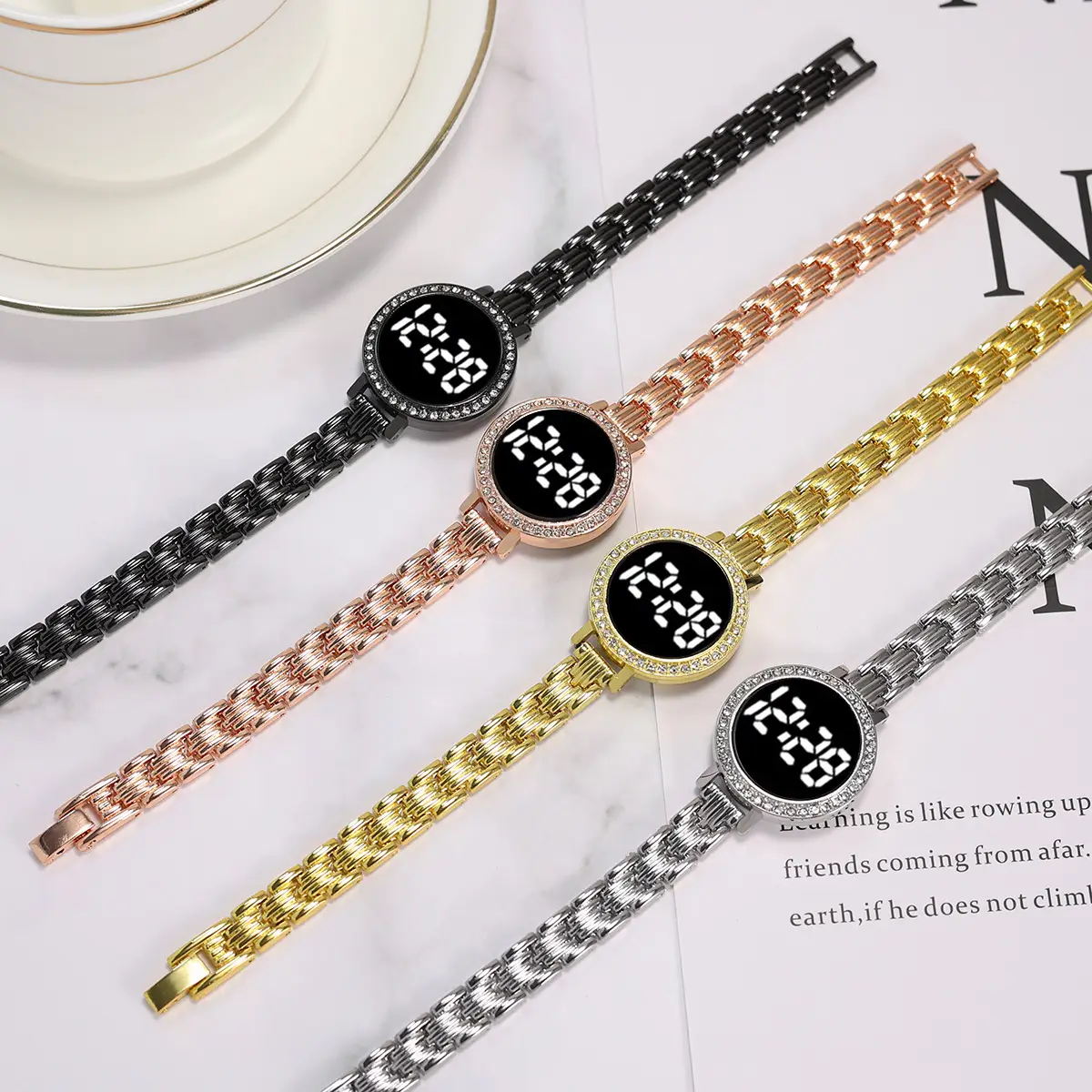 New Women's Black LED Digital Chain Watch — feature 3