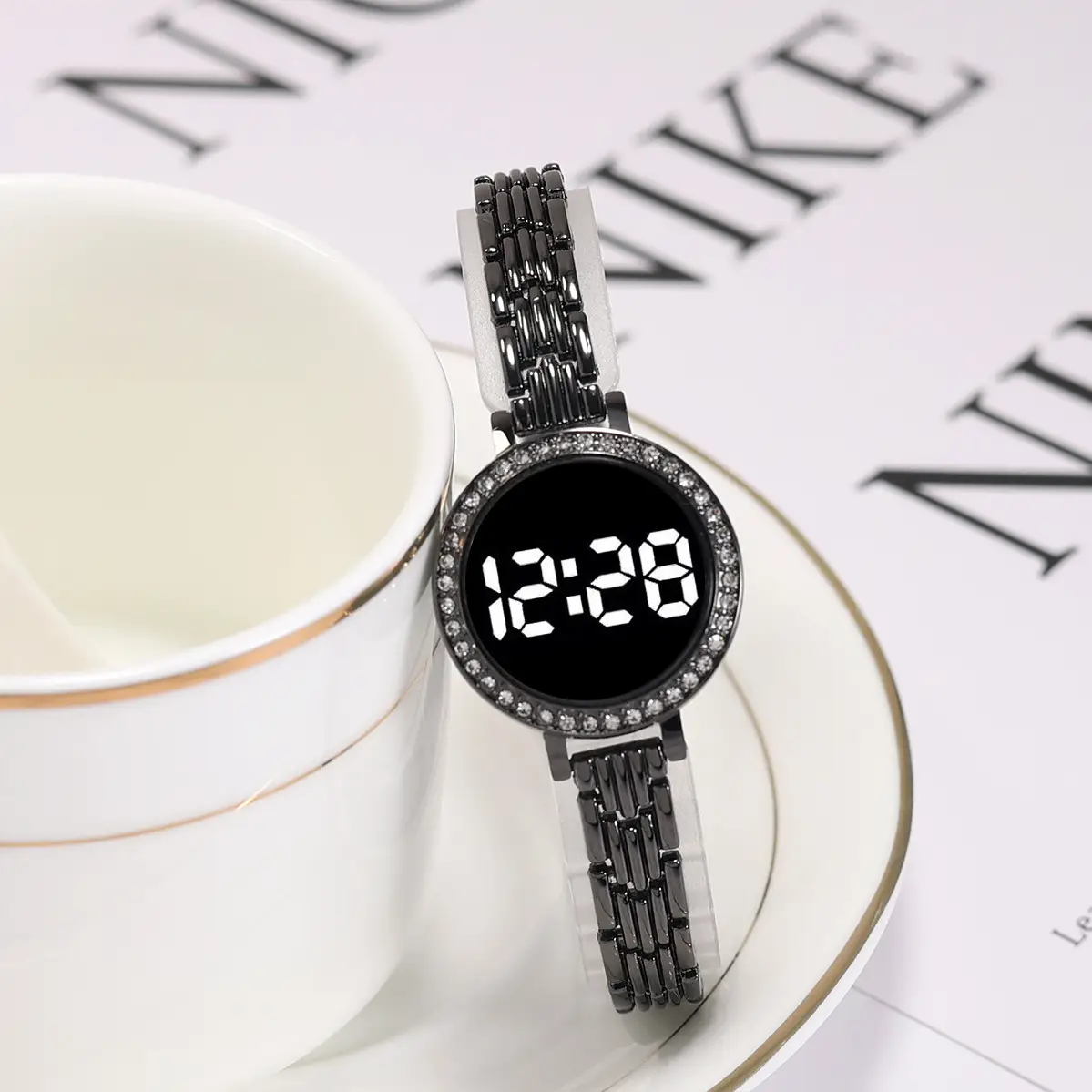 New Women's Black LED Digital Chain Watch - Image 2