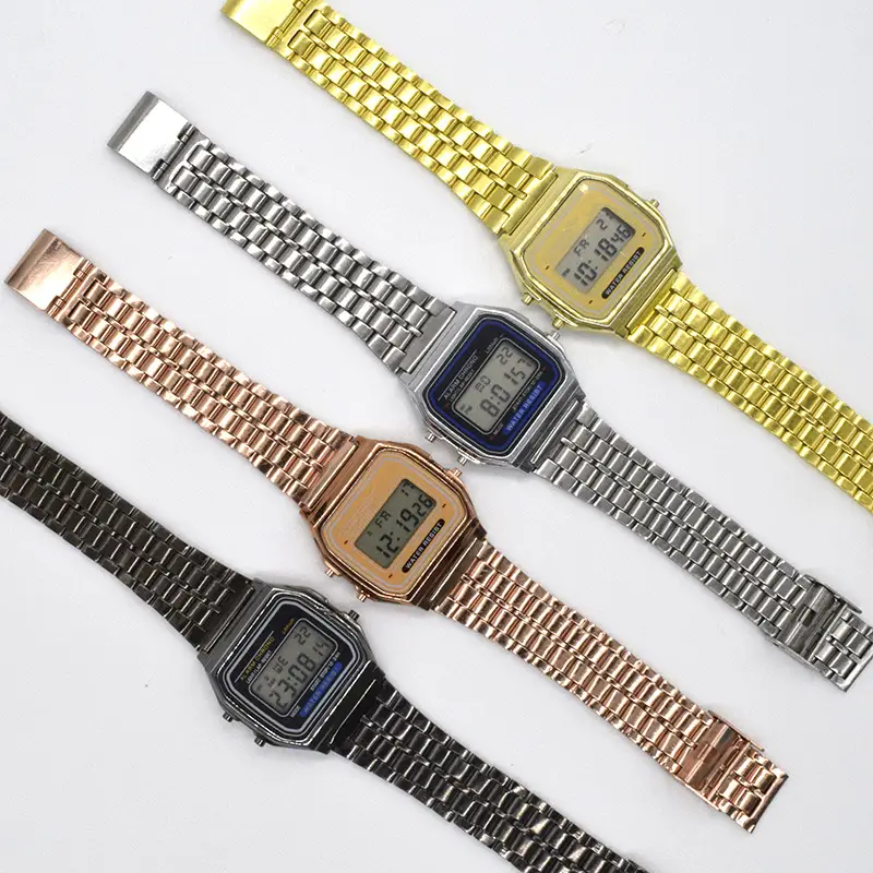 Men's Digital Watch with Steel Band & LED Display — feature 1