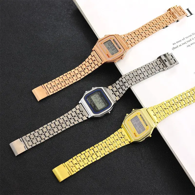 Men's Digital Watch with Steel Band & LED Display — feature 2