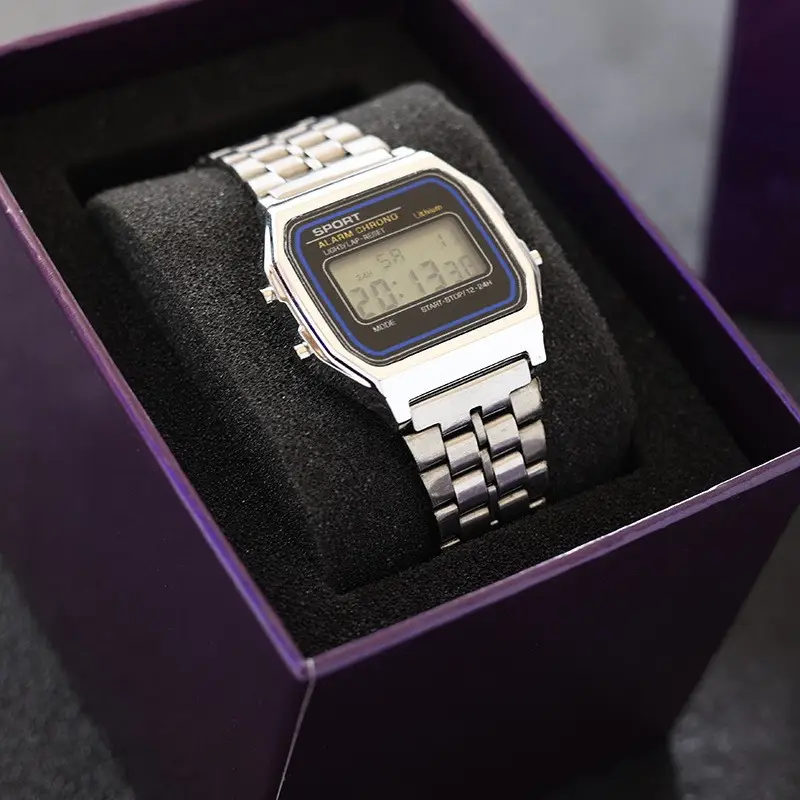 Men's Digital Watch with Steel Band & LED Display — feature 6