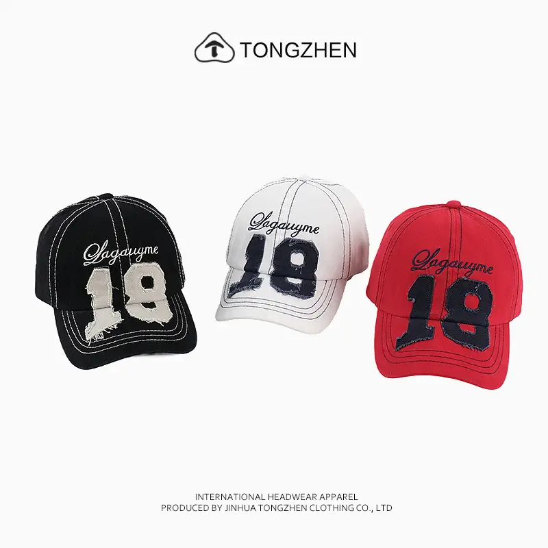 Women's White American Style Sun Hat with Letter Patches — feature 3
