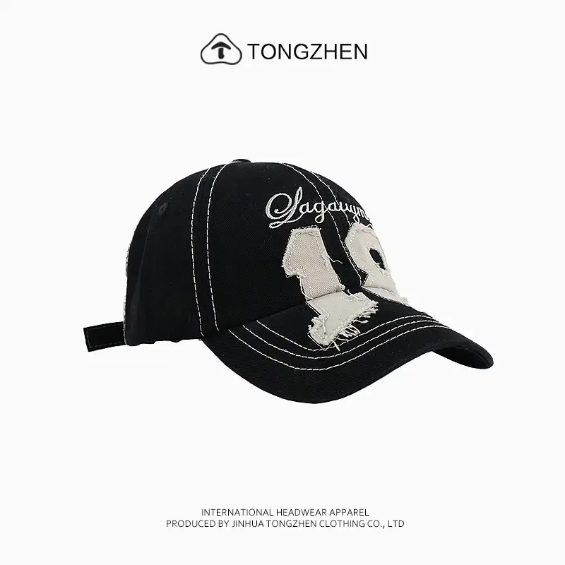 Women's White American Style Sun Hat with Letter Patches — feature 9