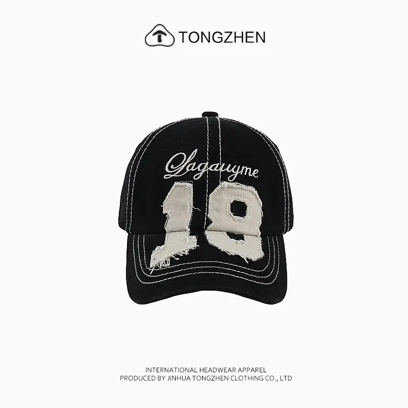 Women's White American Style Sun Hat with Letter Patches - Image 3