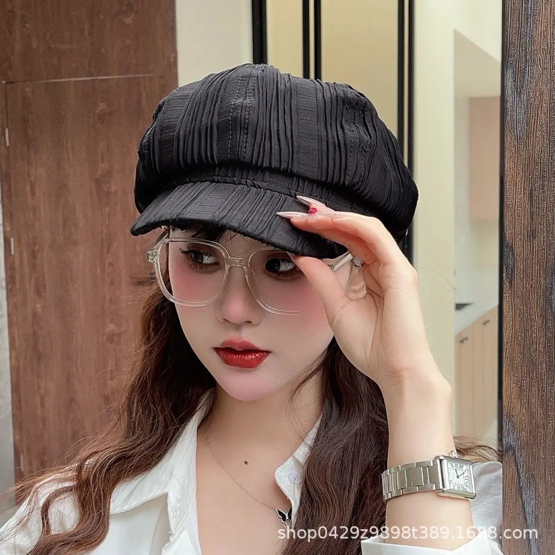 Women Pleated Newsboy Cap White 2025 Spring Summer Lightweight - Image 3
