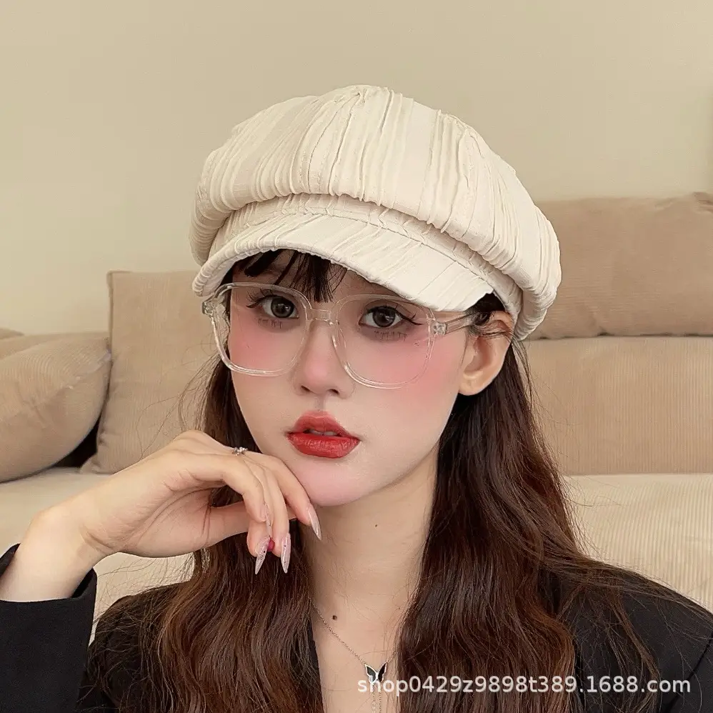 Women Pleated Newsboy Cap White 2025 Spring Summer Lightweight - Image 4