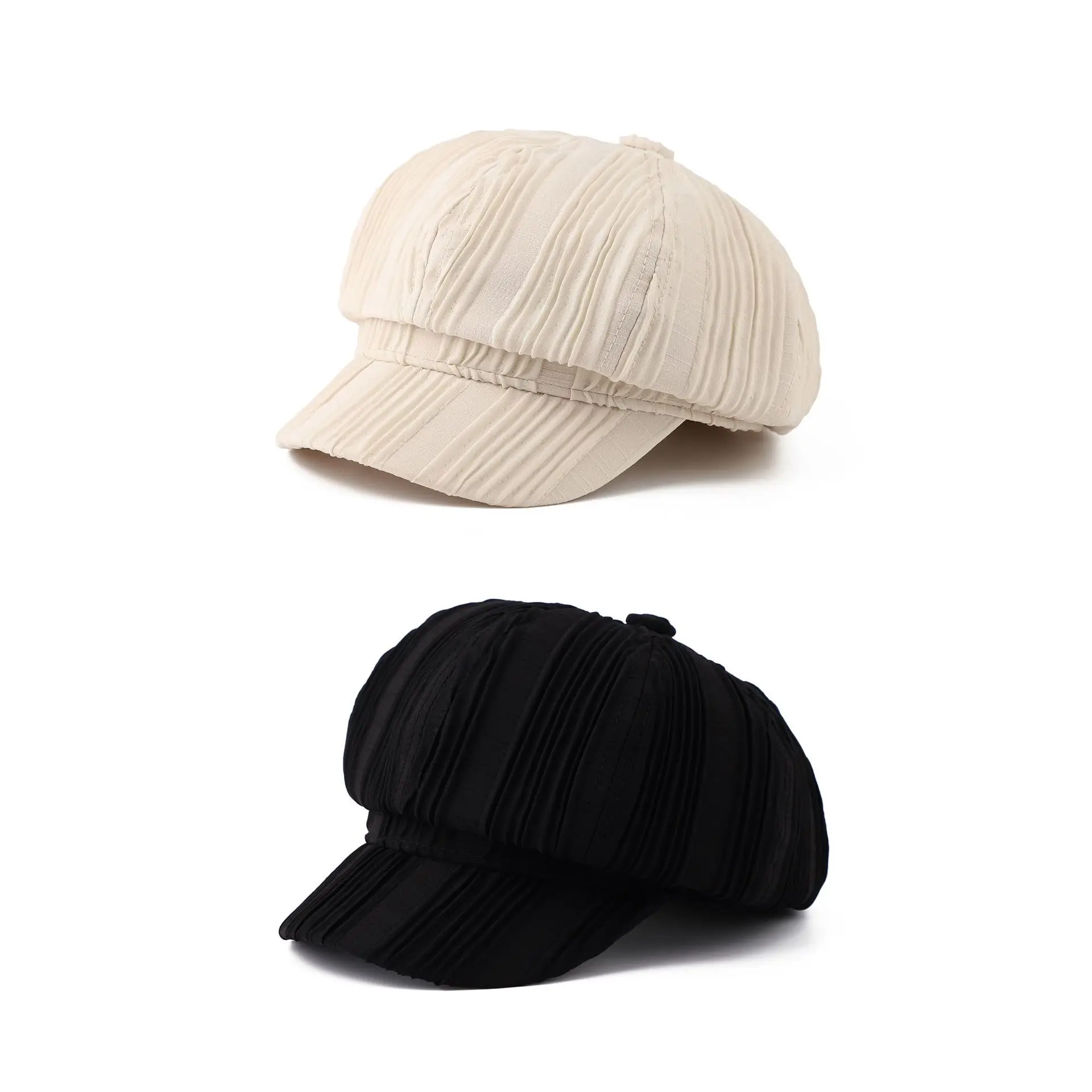 Women Pleated Newsboy Cap White 2025 Spring Summer Lightweight - Image 5