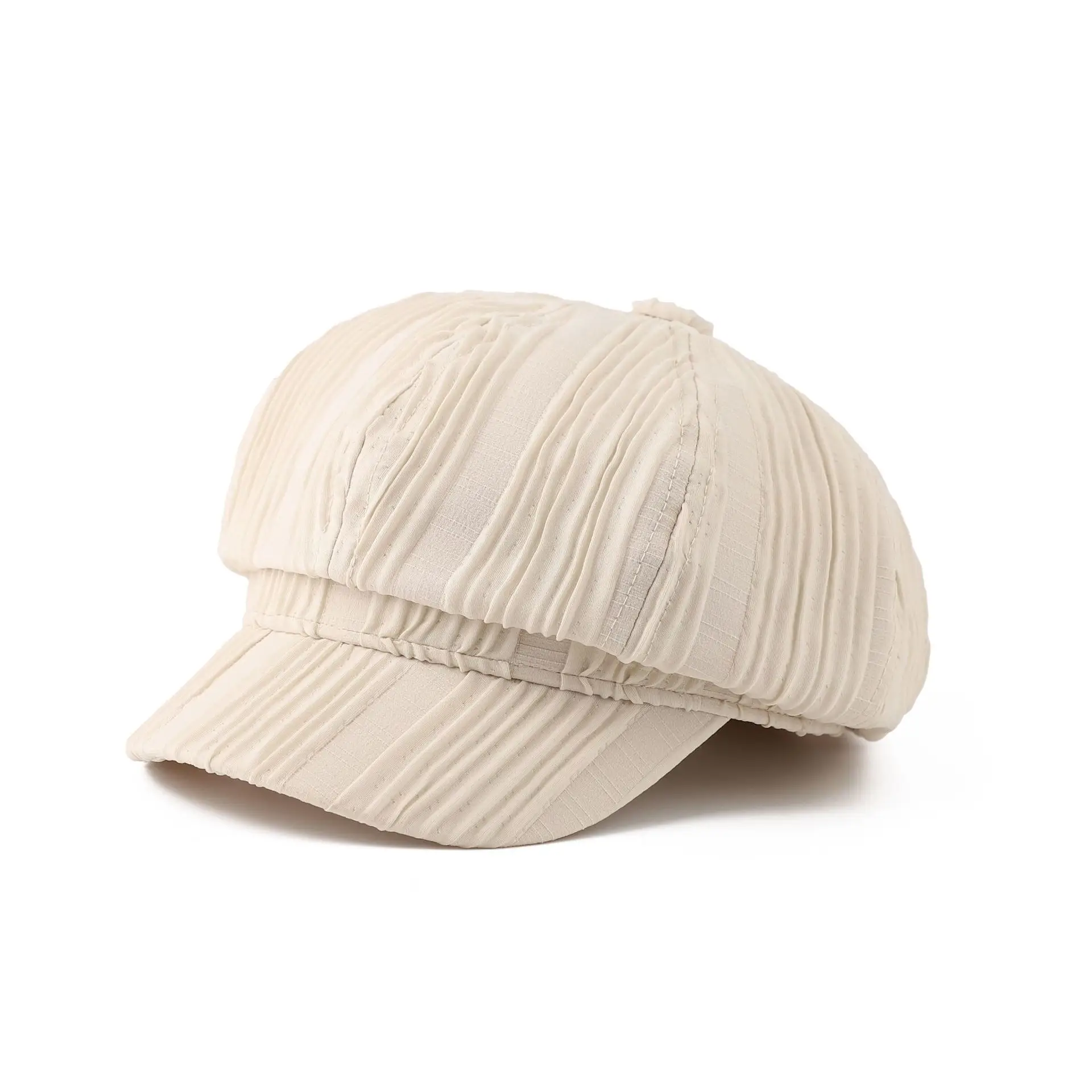 Women Pleated Newsboy Cap White 2025 Spring Summer Lightweight - Image 2