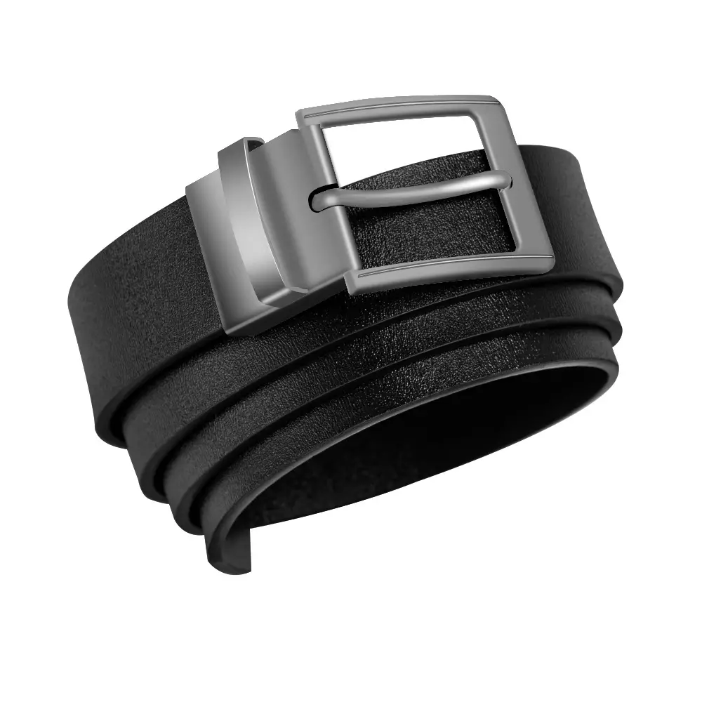 Men Black Pin Buckle Leather Belt Double-Sided Universal - Image 6