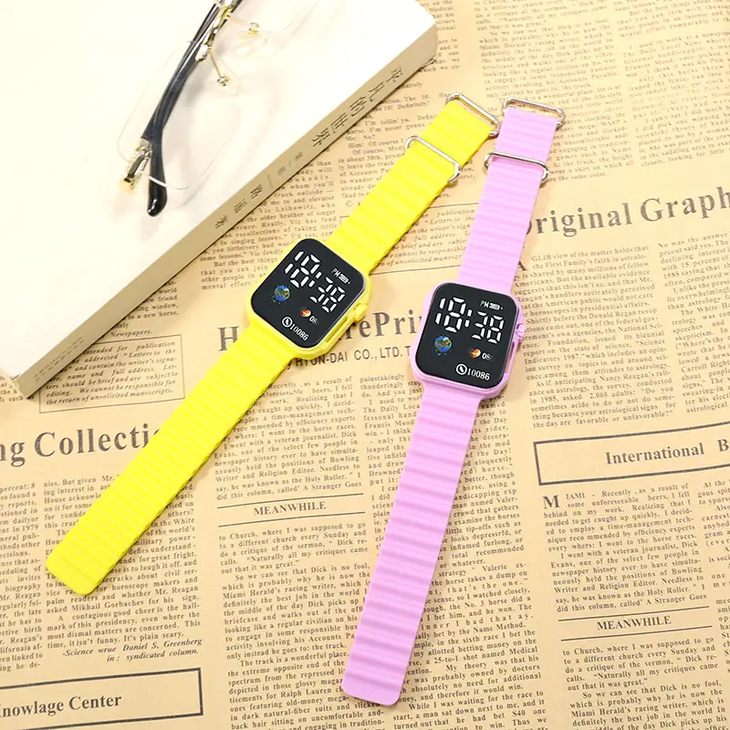 Pink Digital Display Student Watch for Men Women Teenagers — feature 4