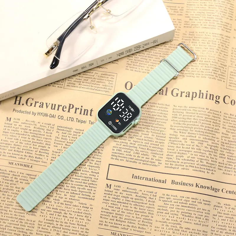 Pink Digital Display Student Watch for Men Women Teenagers - Image 7