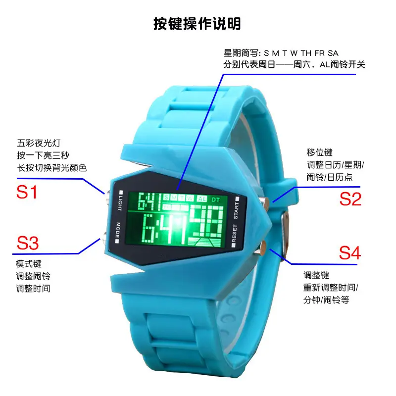 Black LCD Digital Multifunctional Watch for Men - Image 6