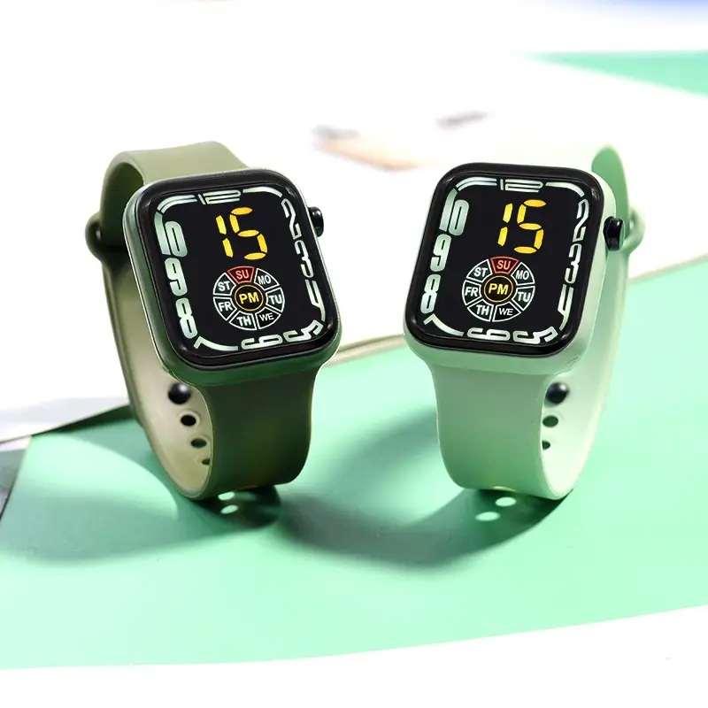 Red Square Digital Watch for Men Women Sports Student - Image 8
