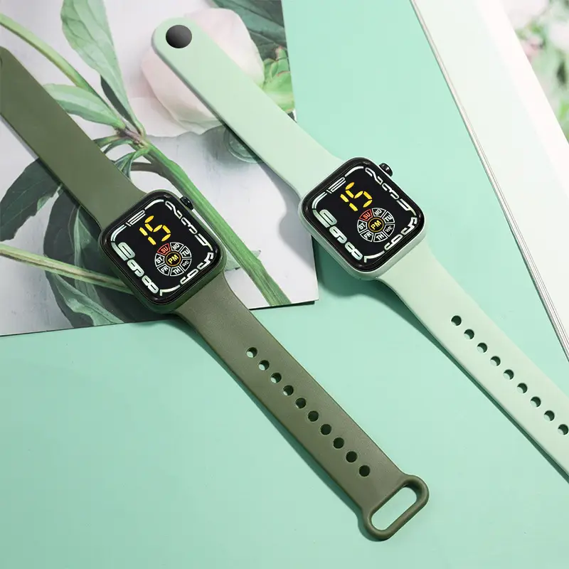 Red Square Digital Watch for Men Women Sports Student - Image 9
