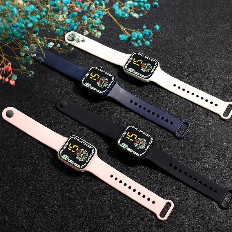 Red Square Digital Watch for Men Women Sports Student - Image 11